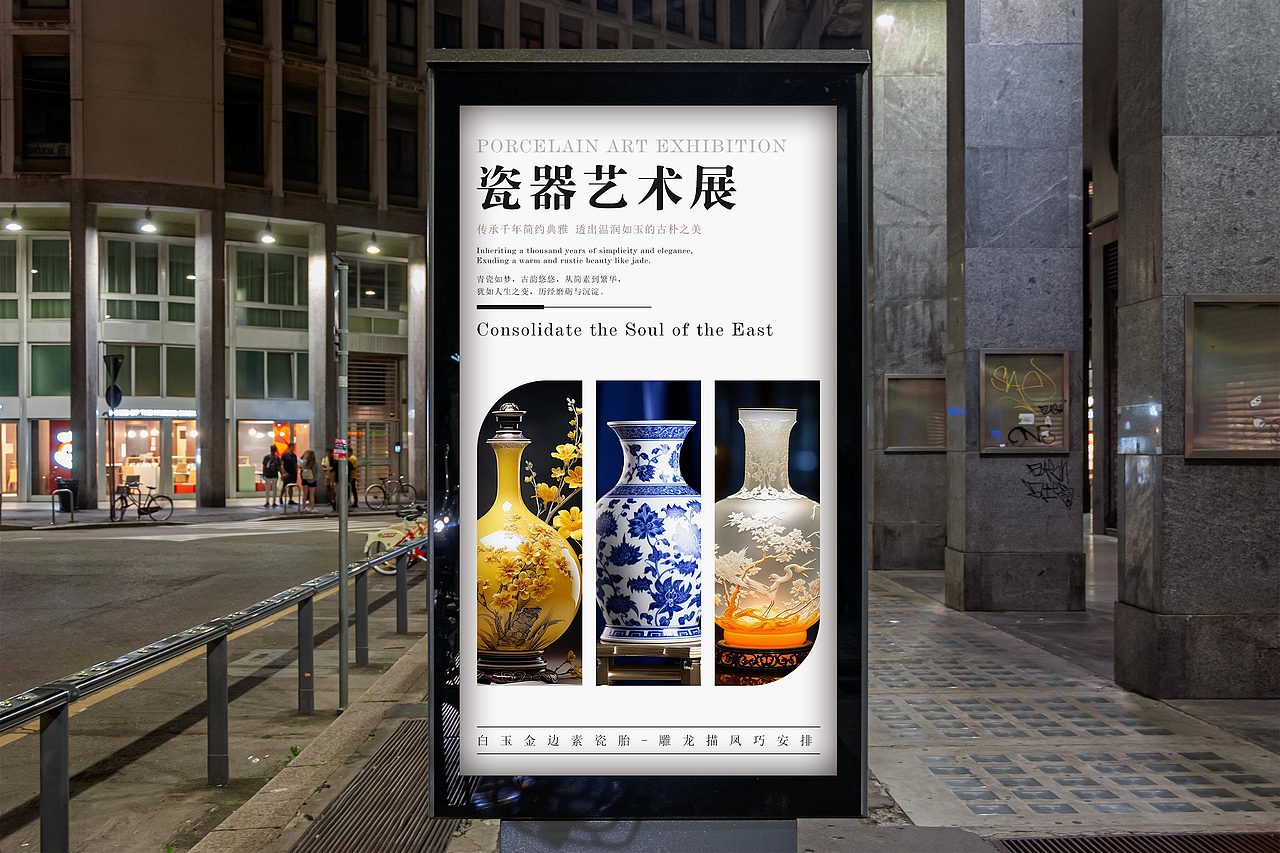 古董瓷器宣传海报