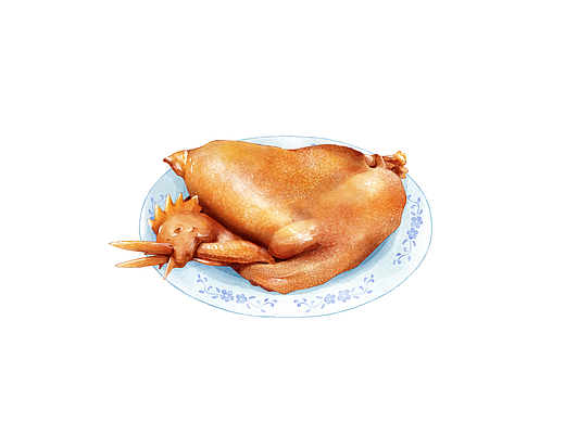 水彩美食——烧鸡