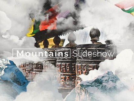 AE模板|优雅云雾动态山脉照片图片展示旅行宣传片