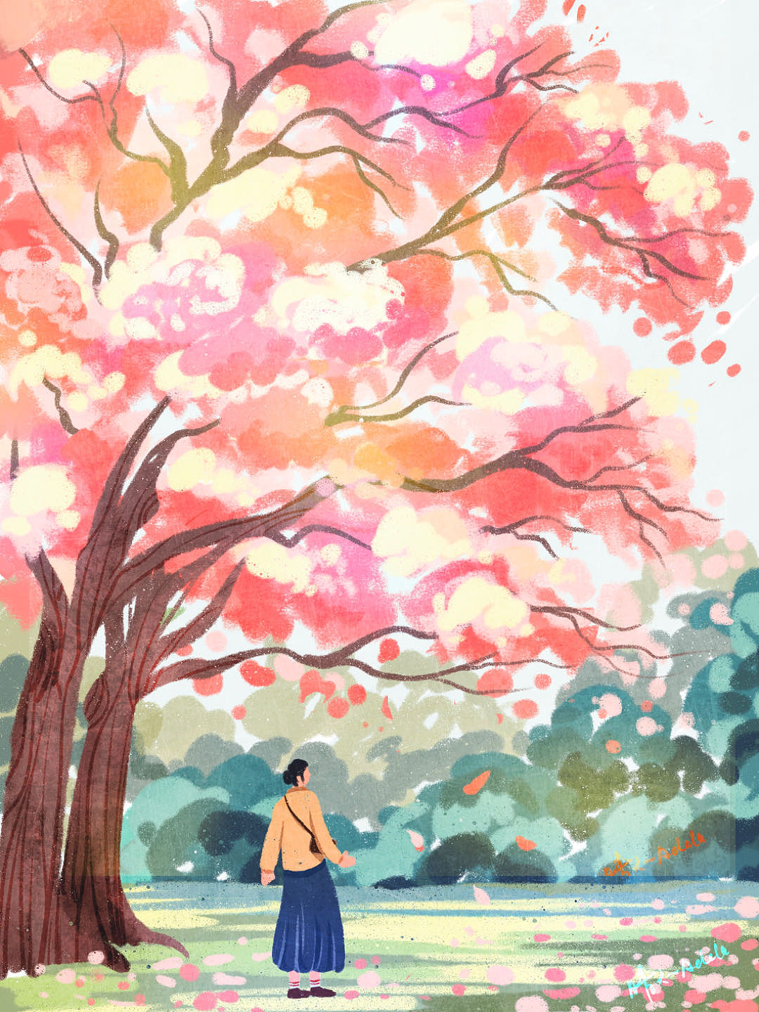 插画系列作品时光与我的距离