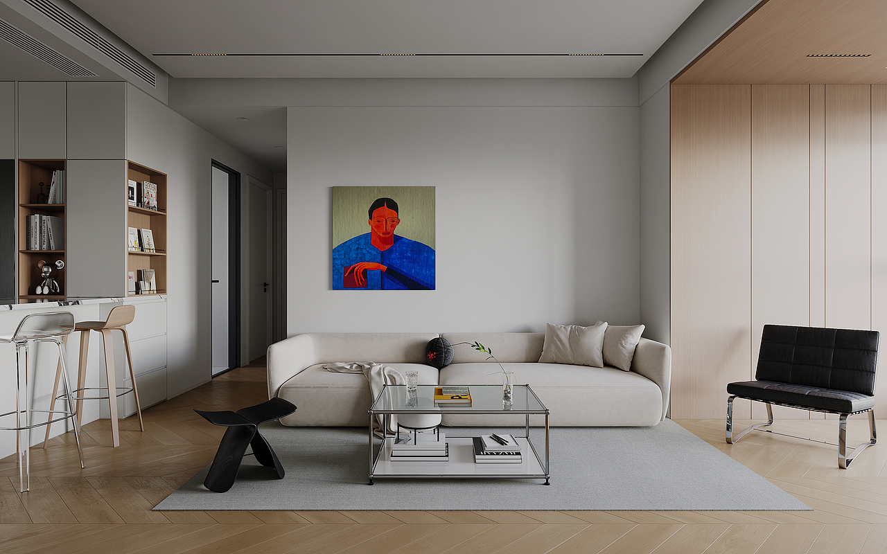 效果图渲染｜现代客餐厅（图ZMzcxNjE1NTU2） - 家装设计 - 站酷设计师奥尔良烤猪蹄原创素材 - 站酷ZCOOL