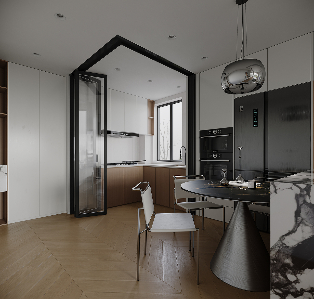 效果图渲染｜现代客餐厅（图ZMzcxNjE1NTc2） - 家装设计 - 站酷设计师奥尔良烤猪蹄原创素材 - 站酷ZCOOL