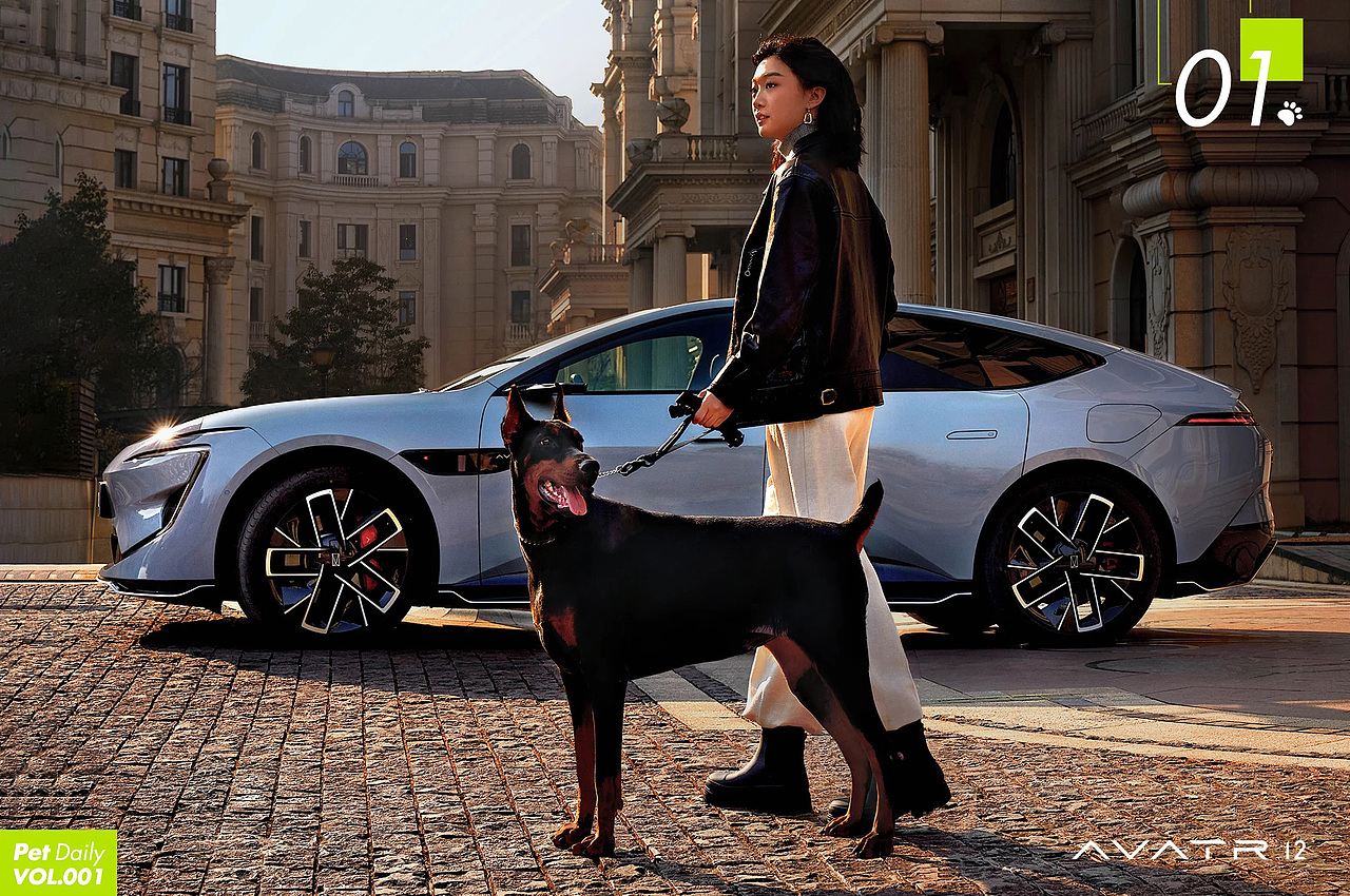 汽车摄影｜阿维塔12和杜宾犬（图ZMzcxNjI1OTQ0） - 产品摄影 - 站酷设计师王昌龙WangEthan原创素材 - 站酷ZCOOL