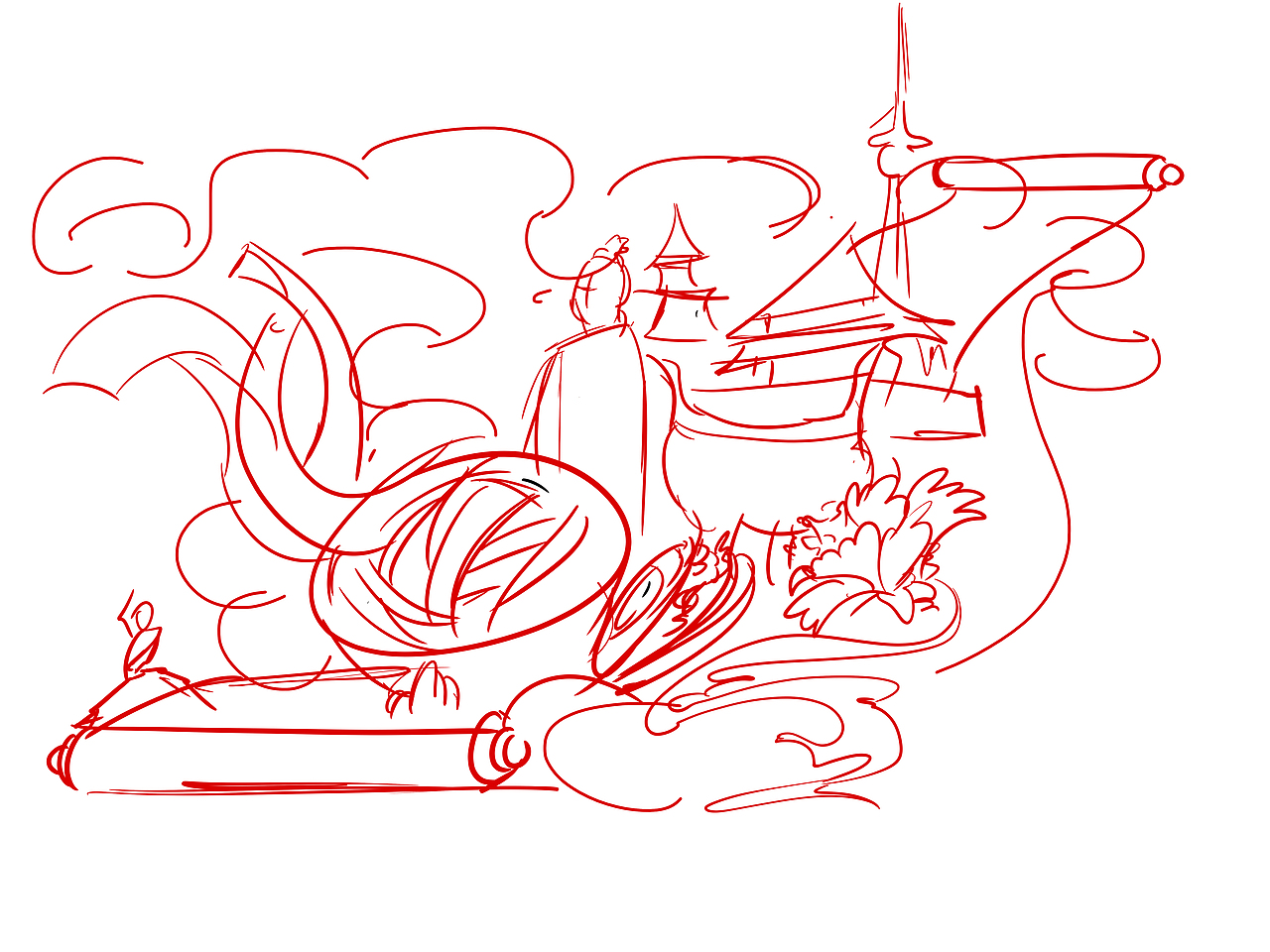 城市地域文化插画————陕西