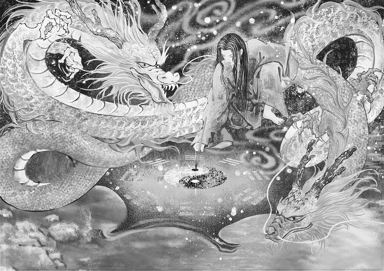 伏羲画卦（图ZMzcxNjY1NjY0） - 艺术插画 - 站酷设计师百里阿木原创素材 - 站酷ZCOOL