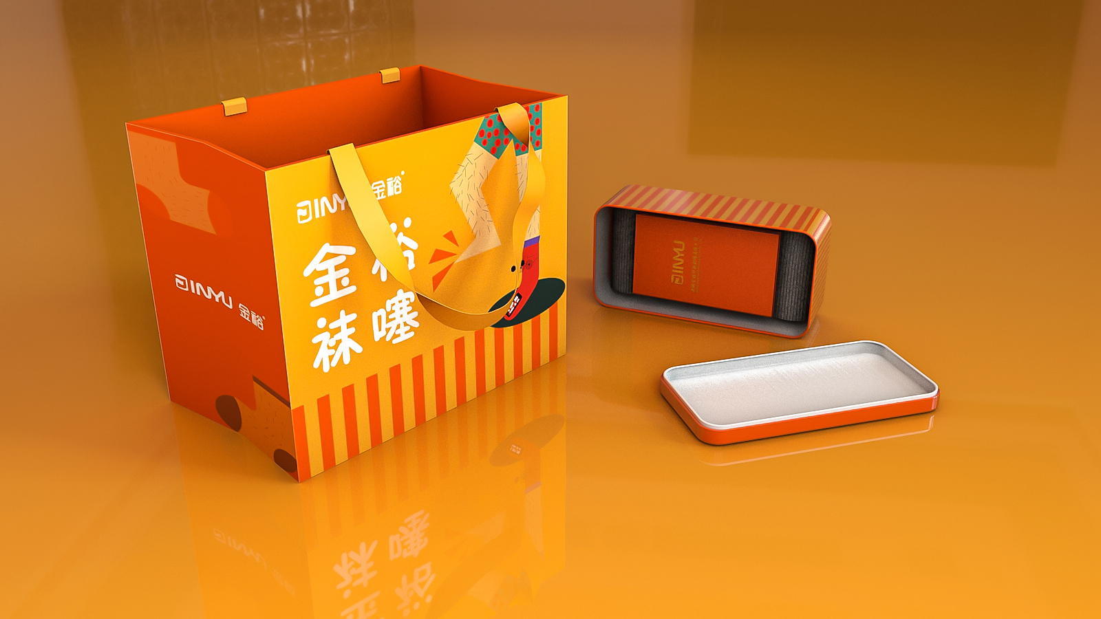袜子包装设计及效果图展示