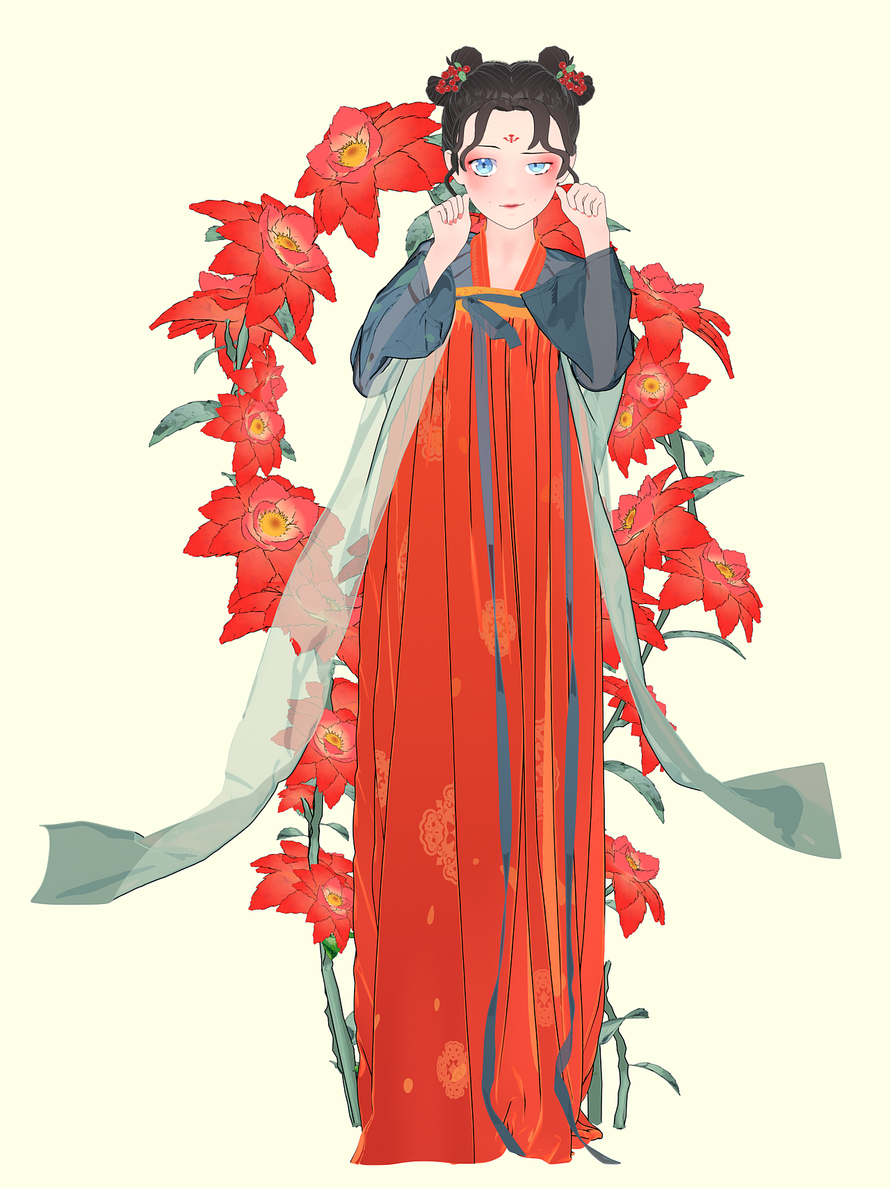 Blender国风二次元角色 唐代汉服二次元角色习作（图ZMzcxNjk2MDQw） - 人物/生物 - 站酷设计师略略略阿柒原创素材 - 站酷ZCOOL