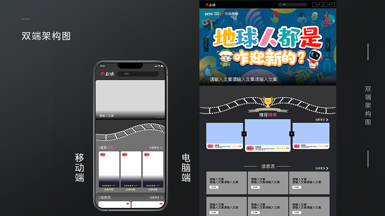【央视网央剧场项目】双端（交互、页面、UI设计）