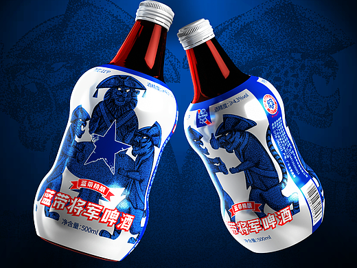 对峙丨蓝带将军啤酒包装设计
