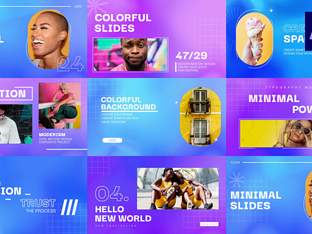 AE模板|多彩时尚动态动画版式排版广告综艺片头开场