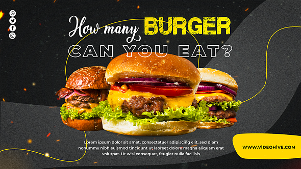 AE模板|创意美食餐饮汉堡餐厅促销快餐宣传片
