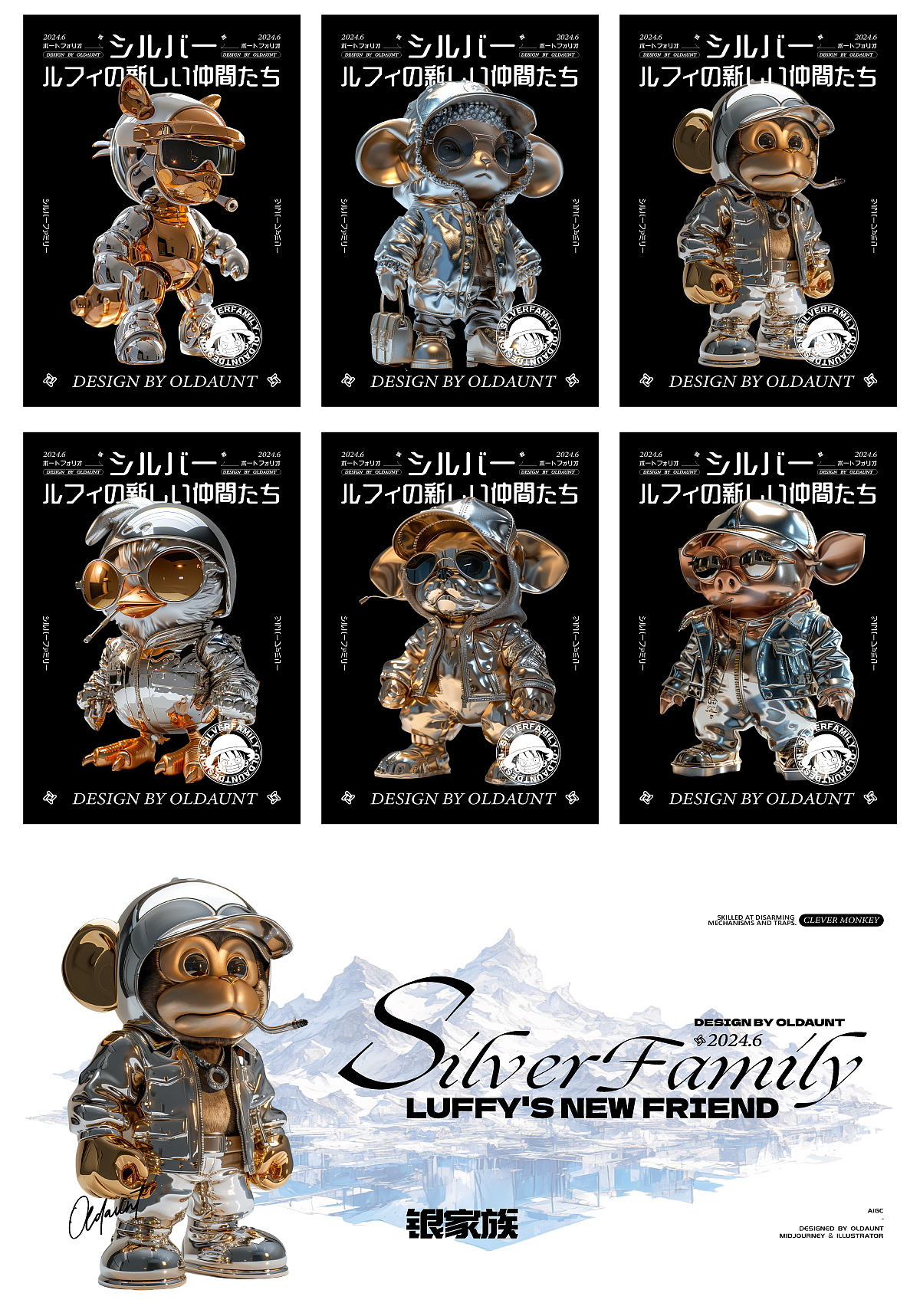 路飞与他的银家族--十二生肖2（图ZMzcxNzQyNzA4） - AI作品 - 站酷设计师三十几岁老阿姨原创素材 - 站酷ZCOOL