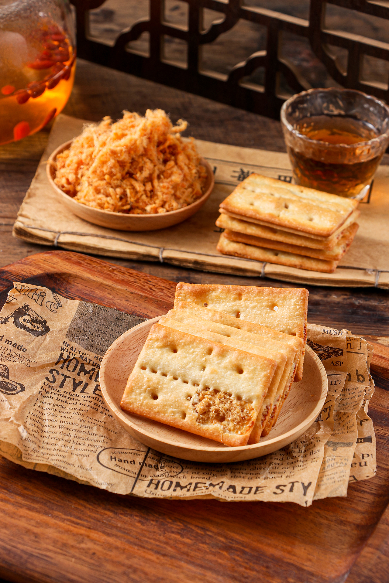 肉松馅夹心薄酥脆咸香牛肉馅酥脆饼干苏打饼干黄油饼干