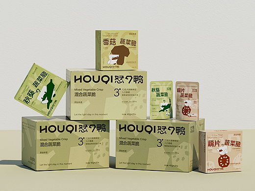 HOUQI恏7鸭|蔬菜冻干包装设计|食品包装设计