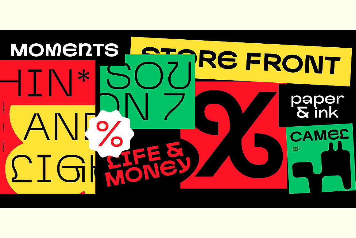 现代简约海报杂志画册标题排版无衬线英文字体家族