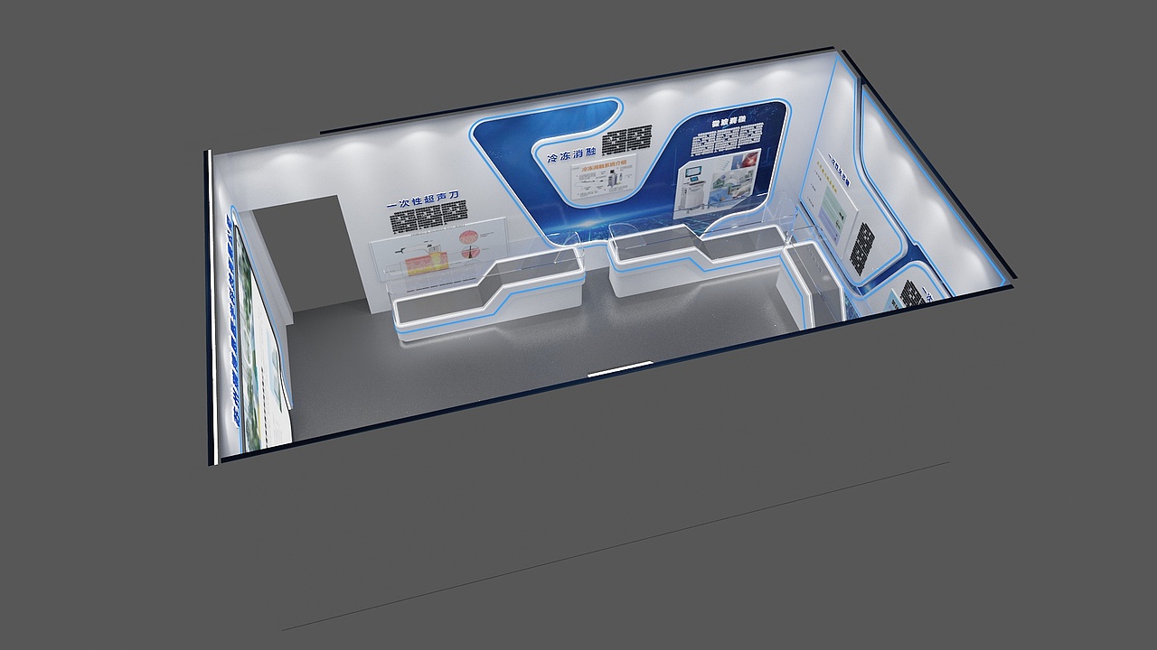 瑞博医疗展示展厅设计3D效果图