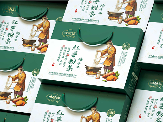 乡村福│纯手工红薯粉条包装设计