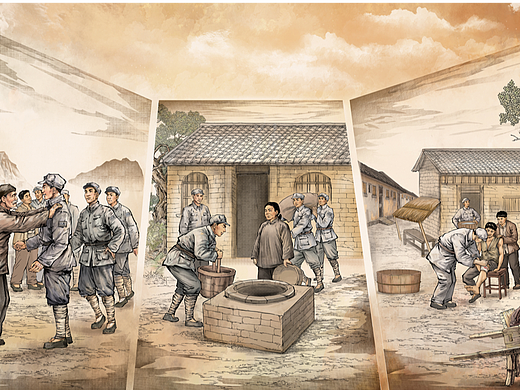 太行清风抗战时期党风廉政文化馆绘画