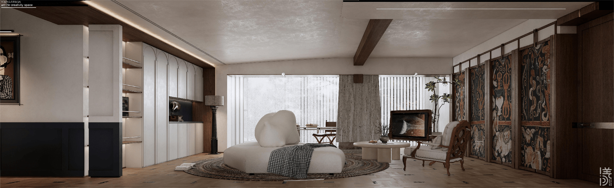 Young设计 | 美式复古碰撞多元审美，打造都市中的艺术宅邸