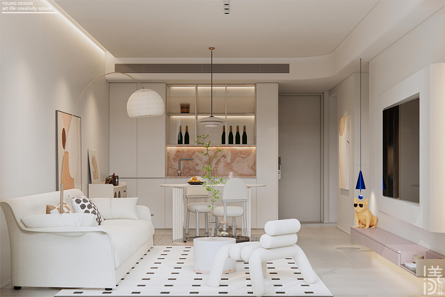 Young设计 | 甜而不腻的奶油风，以温柔弧面打开高质量的治愈独居生活~