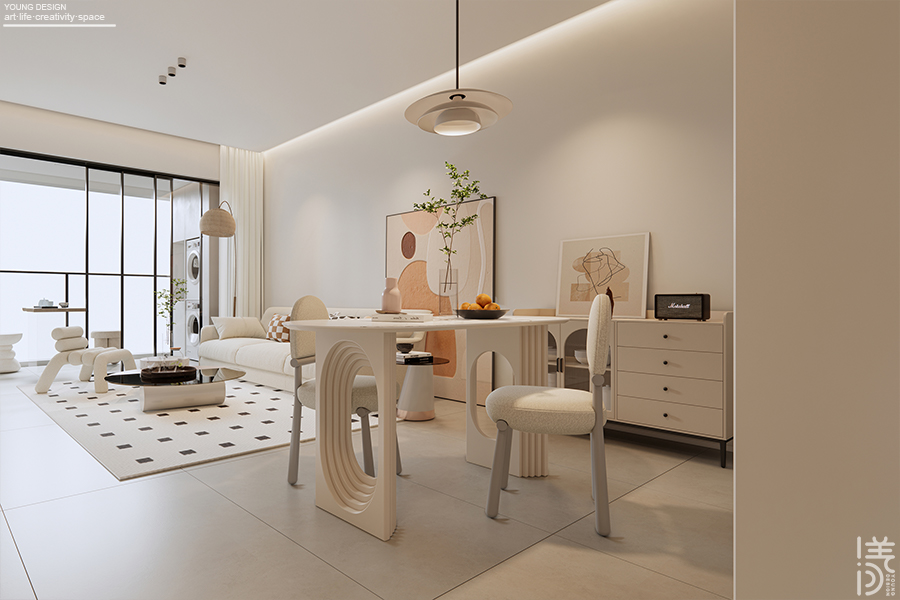 Young设计 | 甜而不腻的奶油风，以温柔弧面打开高质量的治愈独居生活~