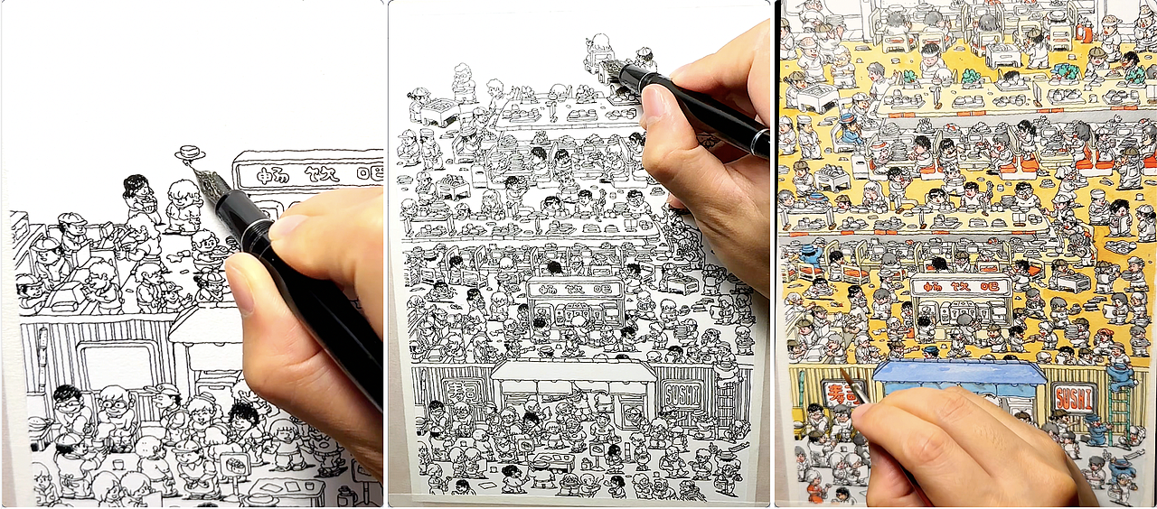 不打稿画画|回转寿司