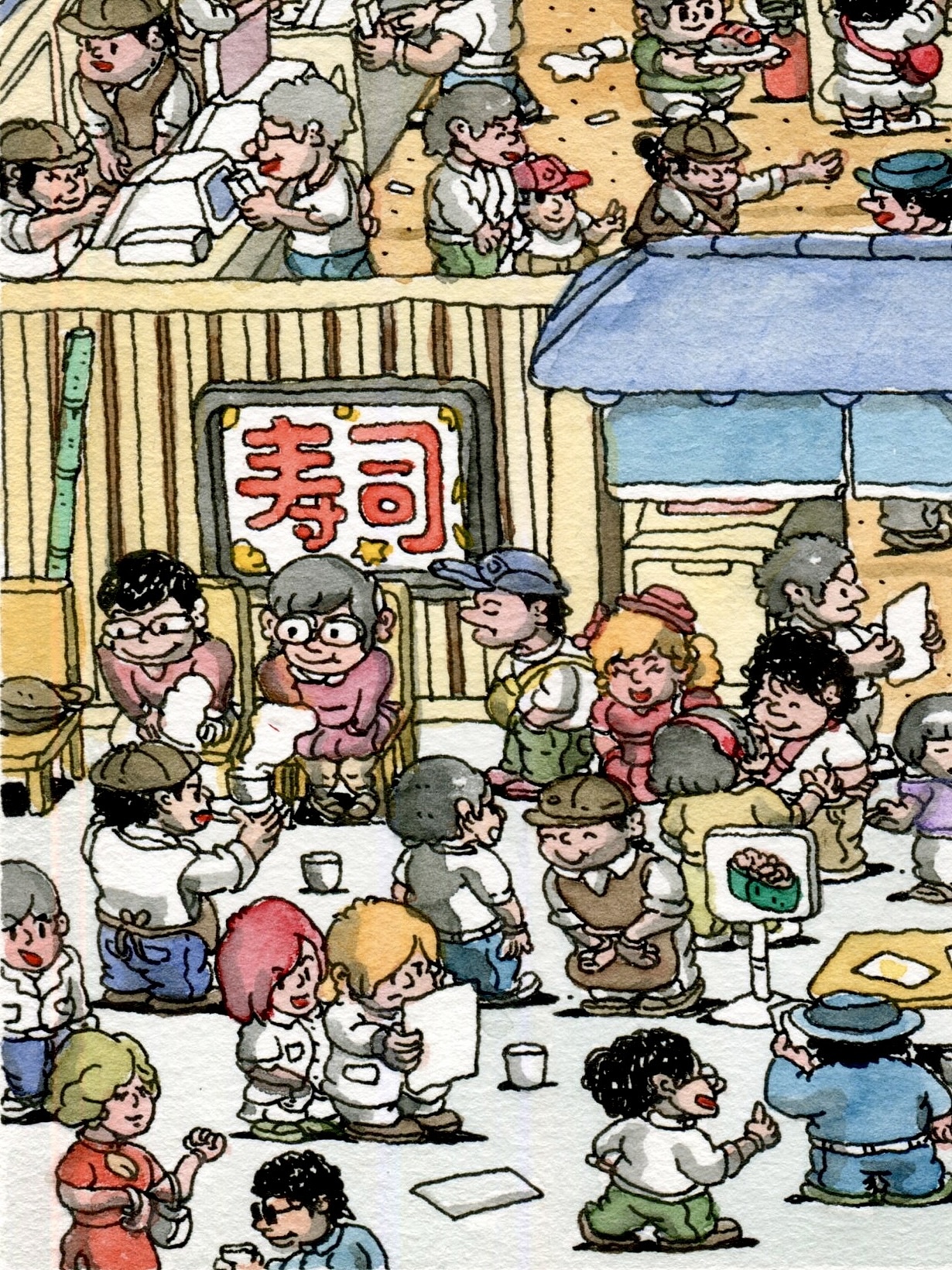 不打稿画画|回转寿司