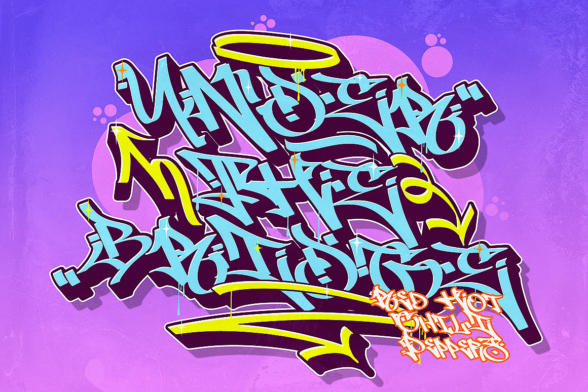 街头潮流嘻哈音乐海报专辑封面标题手写涂鸦英文字体