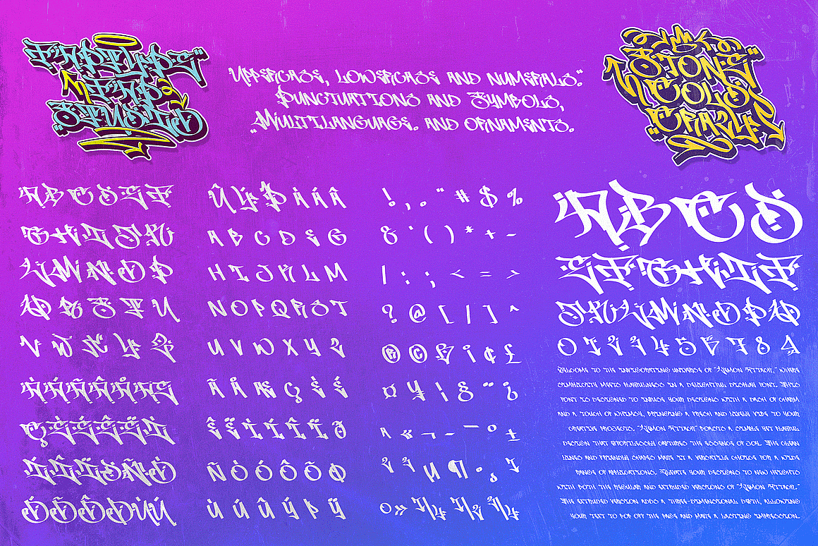 街头潮流嘻哈音乐海报专辑封面标题手写涂鸦英文字体