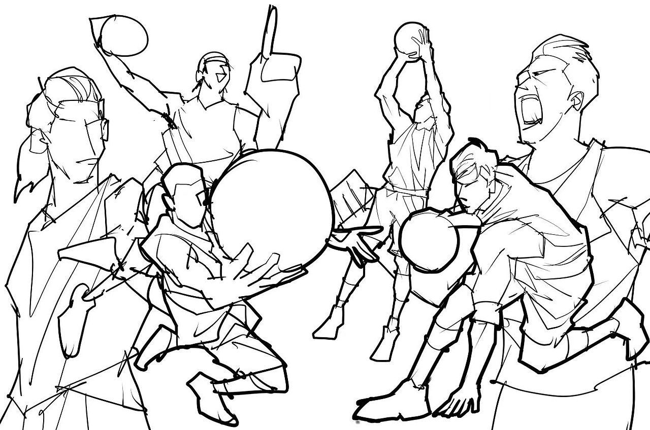 战马2024战码之王接头篮球插画 街球美漫写实