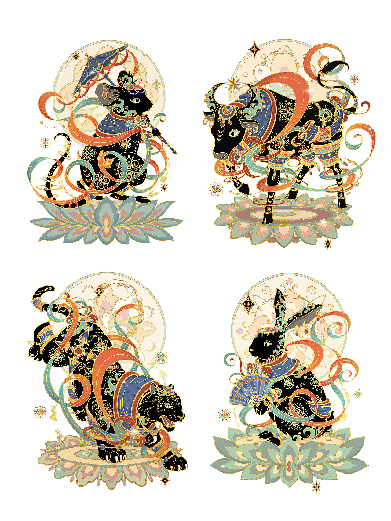 敦煌插画遇见生肖（三）（图ZMzcxOTAyMjM2） - 商业插画 - 站酷设计师阿鹏Peng原创素材 - 站酷ZCOOL