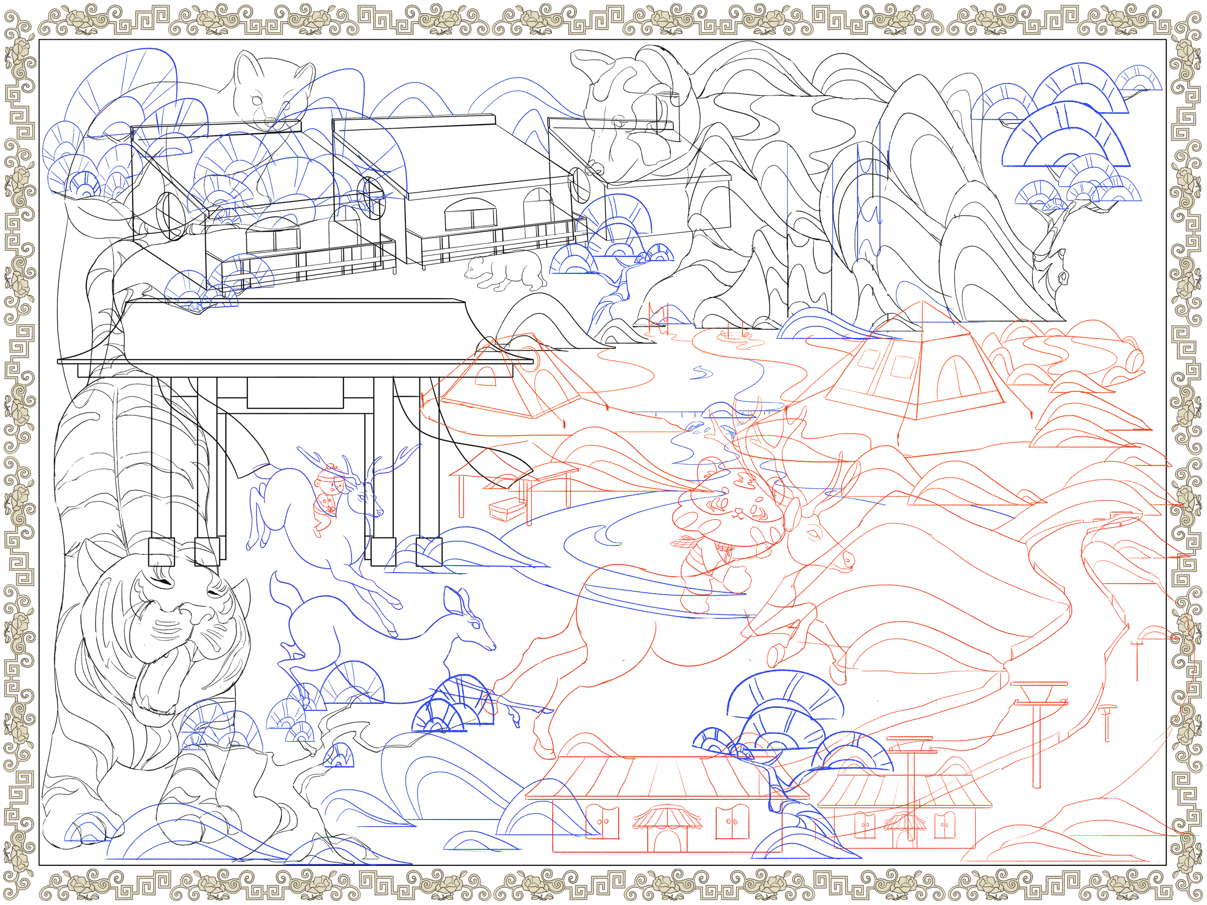 长白山华美胜地顶流动物设计海报/IP