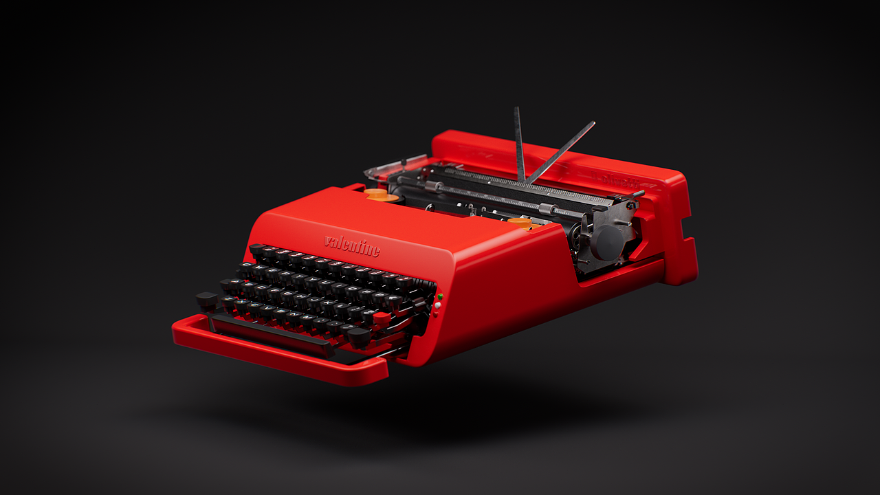 产品表现——便携机械打字机Olivetti Valentine（图ZMzcxOTM5Mjc2） - 产品 - 站酷设计师杰克船长JK原创素材 - 站酷ZCOOL