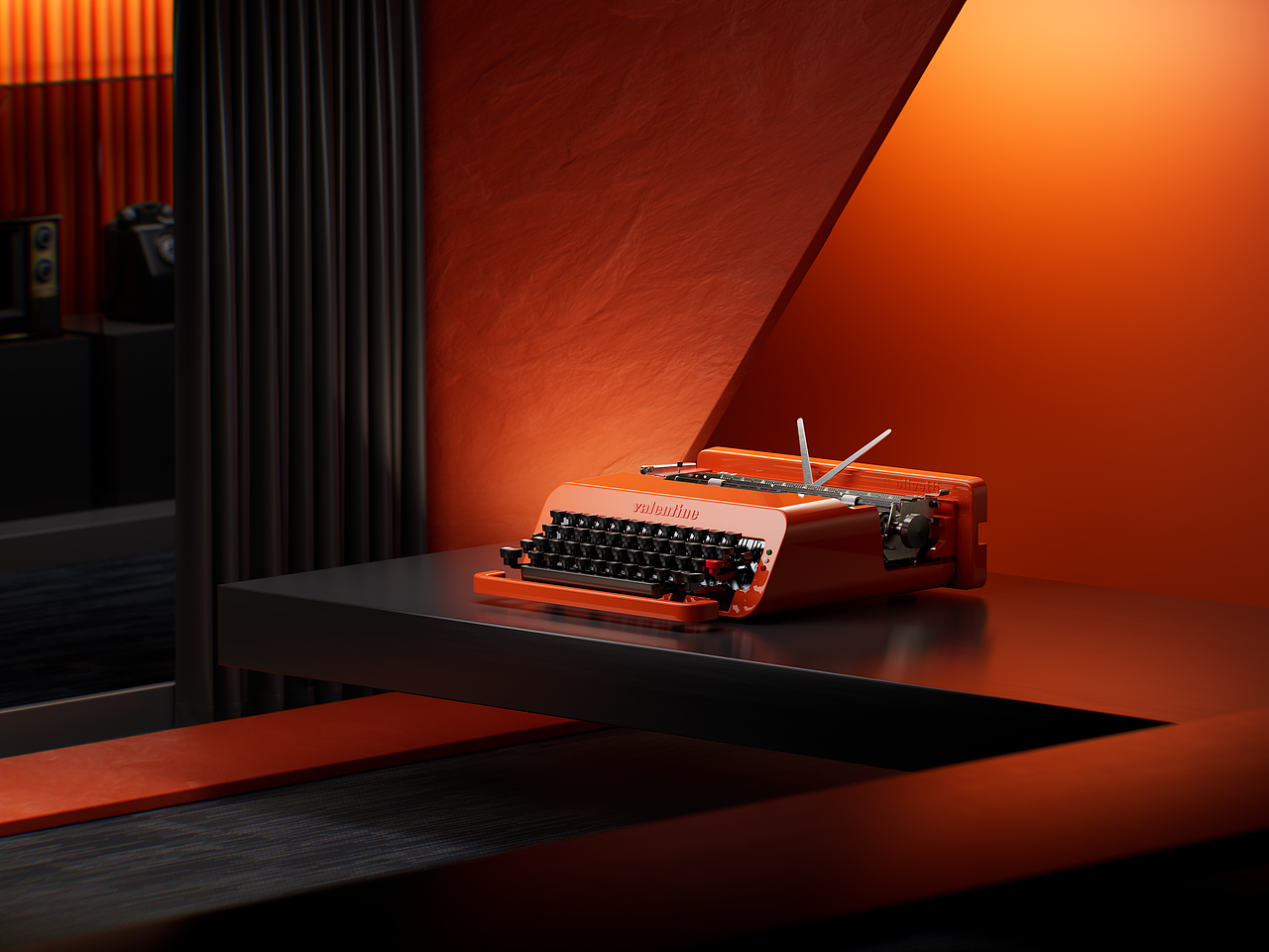 产品表现——便携机械打字机Olivetti Valentine（图ZMzcxOTM5NDY4） - 产品 - 站酷设计师杰克船长JK原创素材 - 站酷ZCOOL