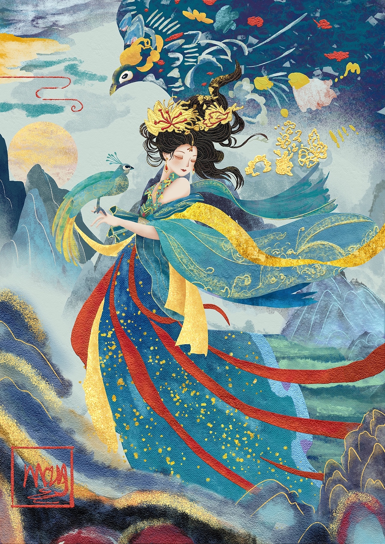 岩彩插画（图ZMzcxOTQ2NjQw） - 商业插画 - 站酷设计师阿娇娇May原创素材 - 站酷ZCOOL