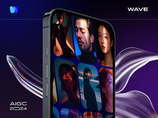 海外项目方案WAVE-AigcApp（个人主页-ZNjg5Mjk3NjQ=） - APP界面 - 站酷设计师黄伟Huang原创素材 - 站酷ZCOOL