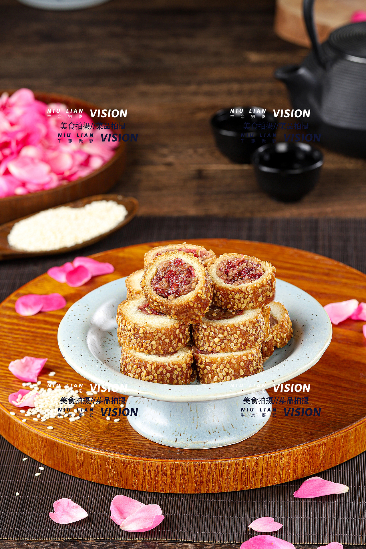 中式糕点拍摄美食摄影鲜花饼拍摄点心拍摄成都美食摄影