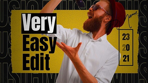 AE模板| 炫酷艺术创意潮流酒吧音乐节动态海报动画开场