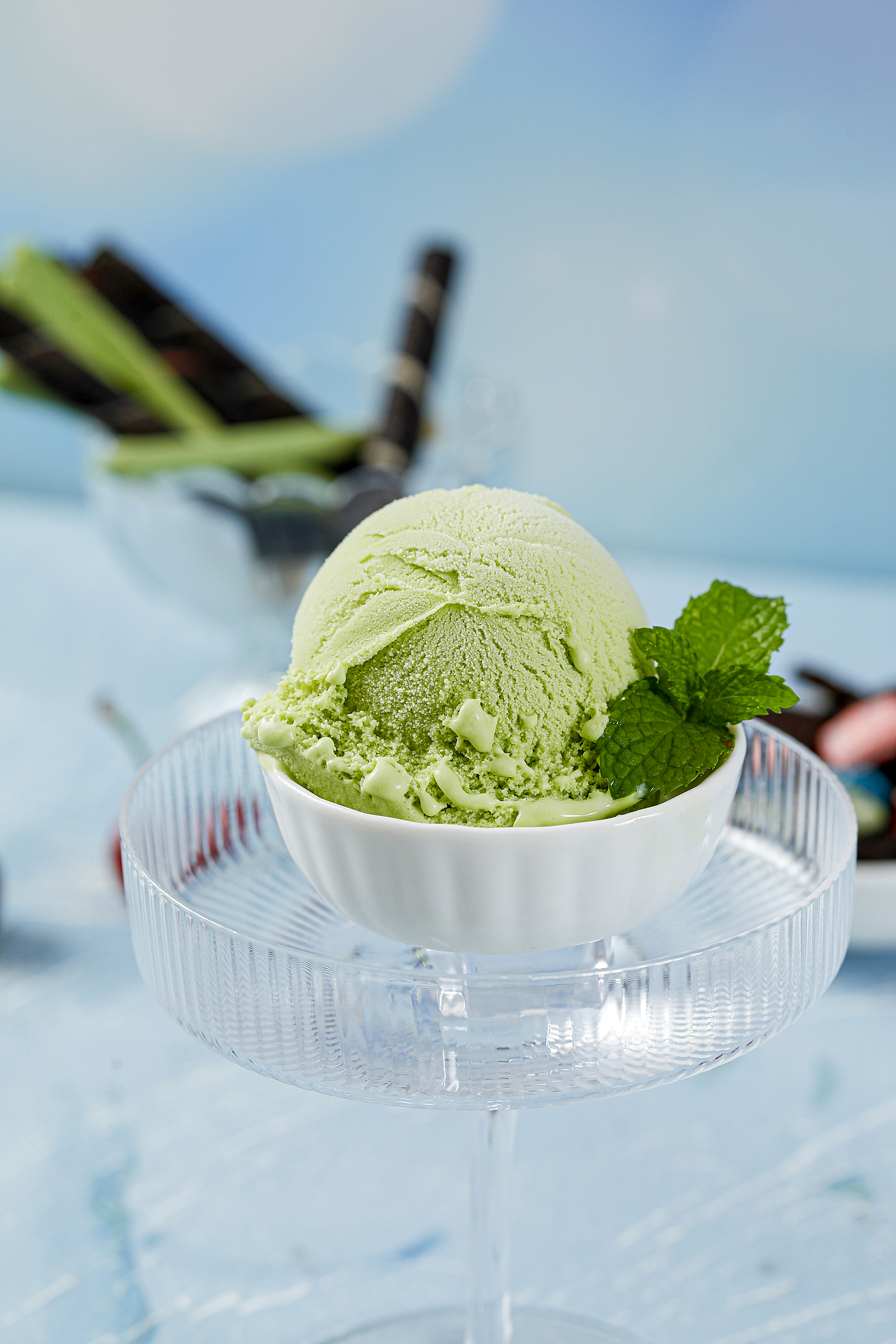 冰激凌雪糕冷饮 草莓香草草莓冰激凌咖啡奶茶甜品拍摄