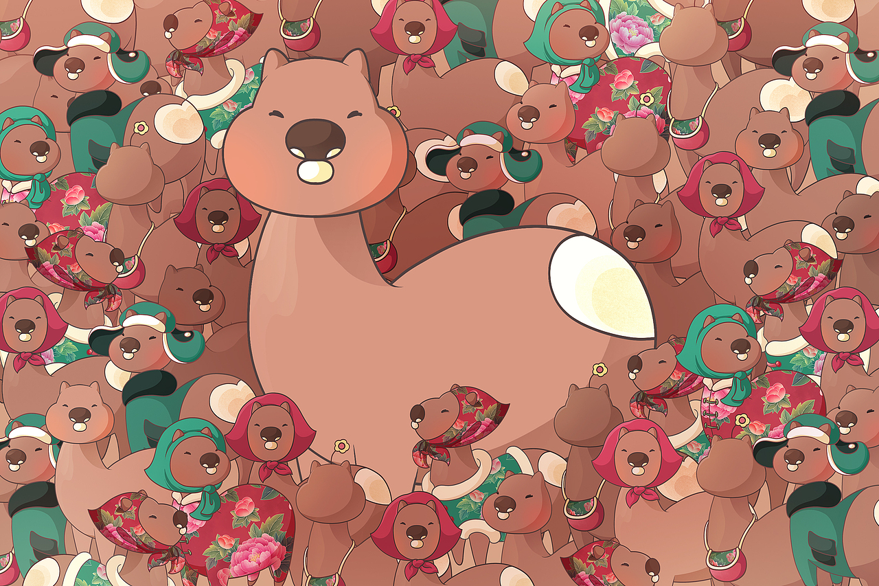 长白山顶流动物-东北神兽傻狍子（图ZMzcyMDI1MjM2） - 海报 - 站酷设计师落一一原创素材 - 站酷ZCOOL