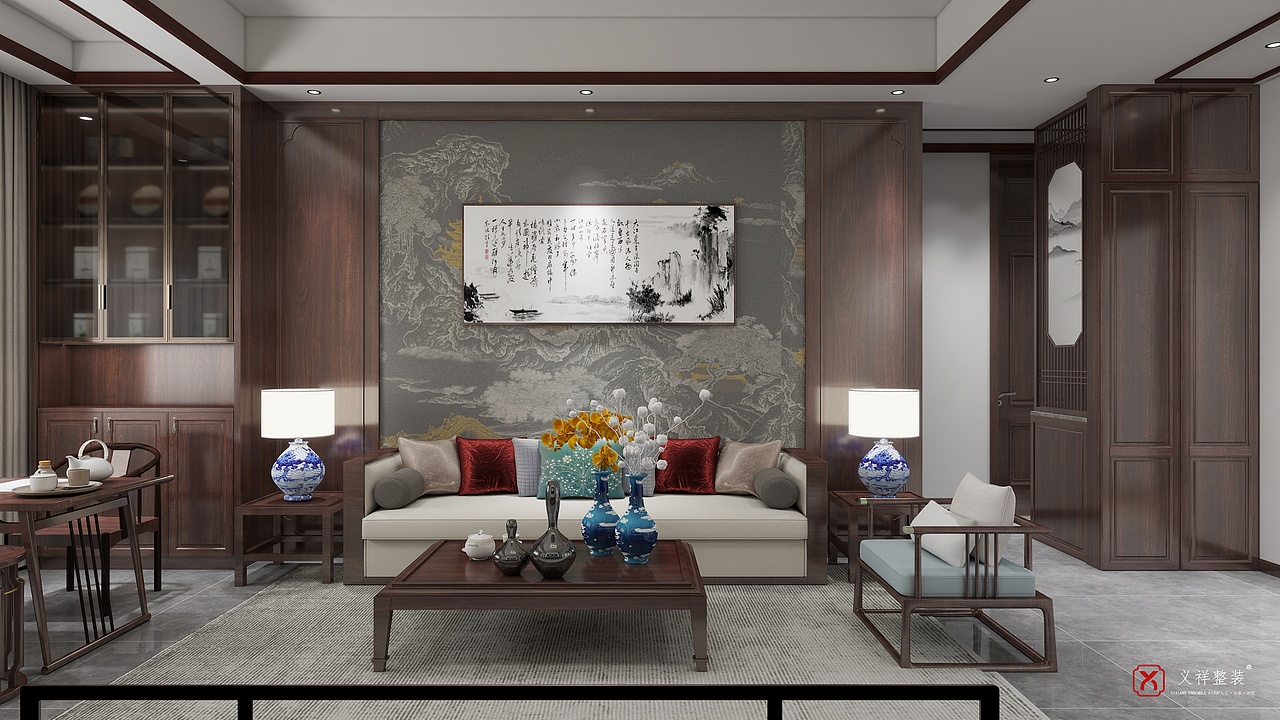 新中式私人別墅（圖ZMzcyMDI5Njcy） - 家裝設(shè)計 - 站酷設(shè)計師陳蔚2023原創(chuàng)素材 - 站酷ZCOOL