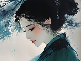 MJ丨水墨插畫(huà)-《有美人兮》