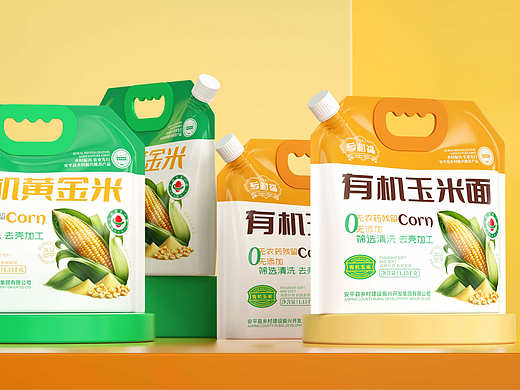 乡村福｜有机黄金米 有机玉米面 包装设计