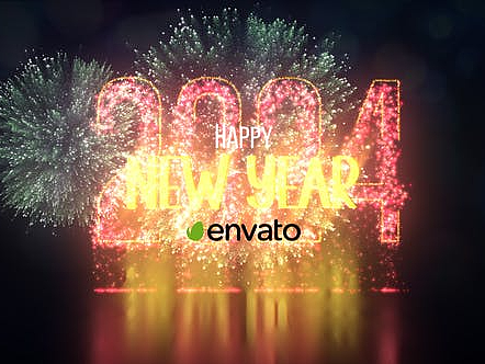 AE模板|新年倒计时烟火烟花效果绽放动效动画霓虹灯