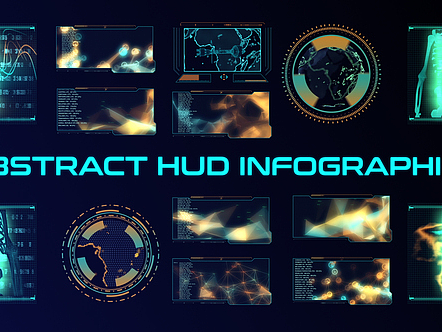 AE模板|科幻风格未来派动画抽象HUD元素信息图表游戏
