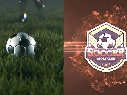 AE模板|独特动态动画足球LOGO体育赛事广告节目片头