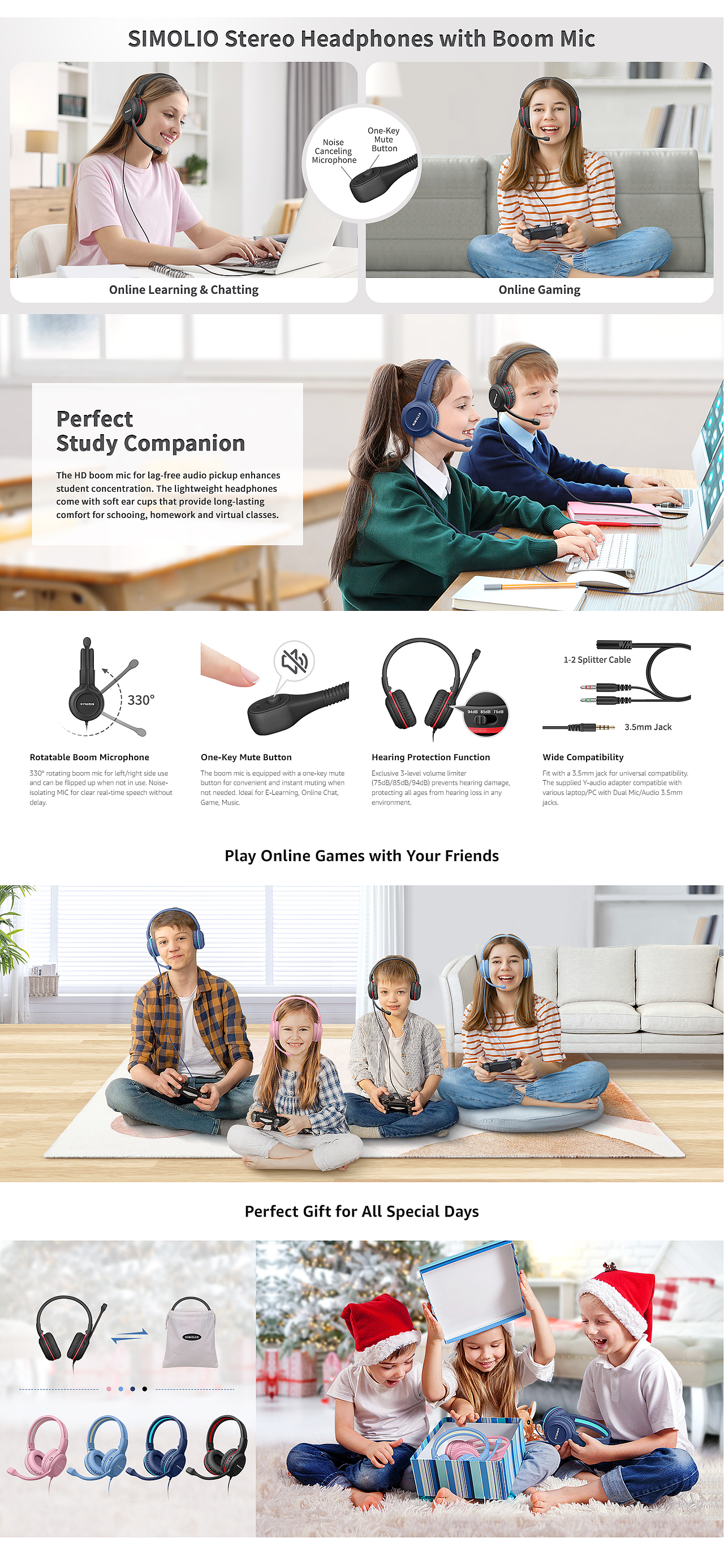 亚马逊有线耳机高级A+亚马逊儿童耳机listing图主图