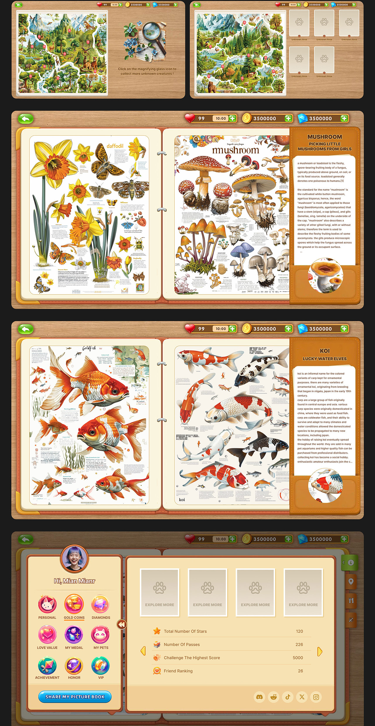 动物和植物图鉴APP平板界面设计 mj附咒语（图ZMzcyMTA1MDgw） - APP界面 - 站酷设计师一大碗炸酱面原创素材 - 站酷ZCOOL