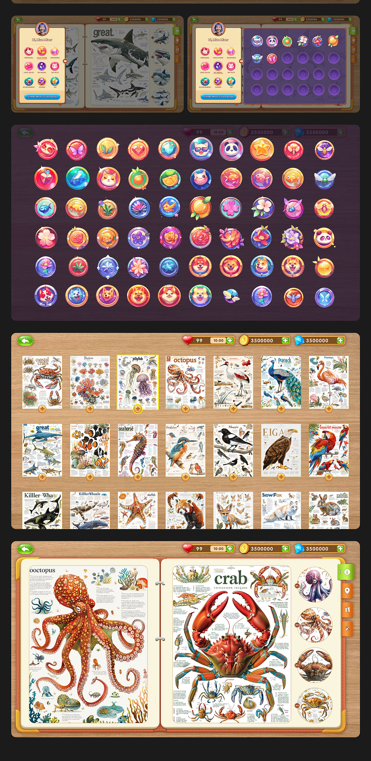 动物和植物图鉴APP平板界面设计 mj附咒语（图ZMzcyMTA1MDg4） - APP界面 - 站酷设计师一大碗炸酱面原创素材 - 站酷ZCOOL