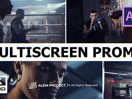 AE模板|多屏促销炫酷标题运动字幕动感特效片头